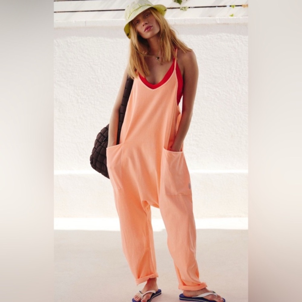 FP Movement by Free People Peach Pastel Neon Jumpsuit